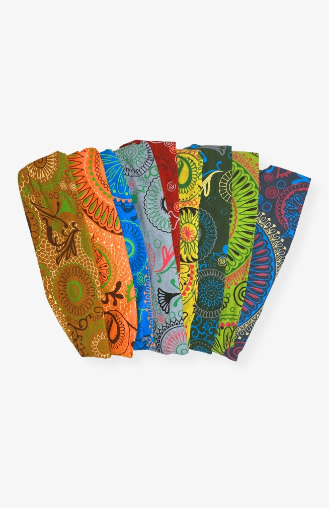 Handmade cotton printed shayma headband. Fair Trade Nepal.