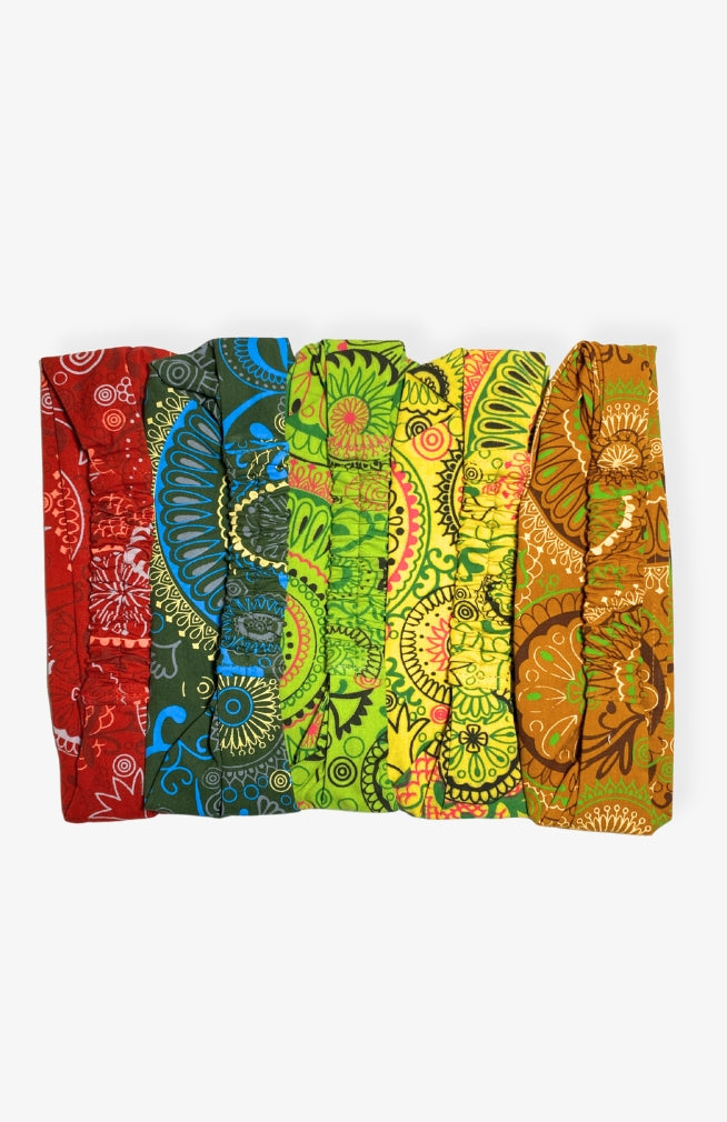 Handmade cotton printed shayma headband. Fair Trade Nepal.