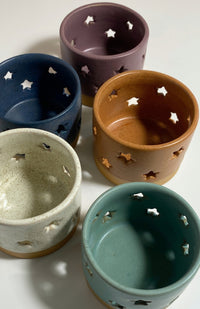 ceramic tea light holder, fair trade Nepal