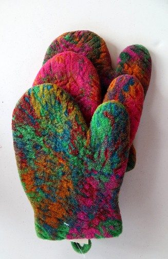 Hand Crafted Felt Oven Mitt w Loop, Assorted Designs