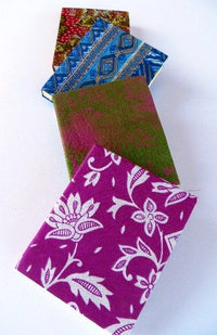 Small Handcrafted, Hardcover Lokta Paper Journal, Sari Cover