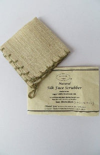 Woven Silk Fiber Washcloth with Colorful Border and Loop