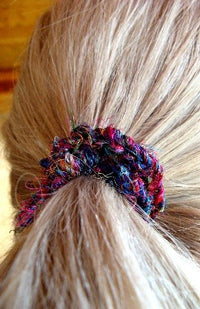 recycled silk hairband, scrunchy, fair trade Nepal