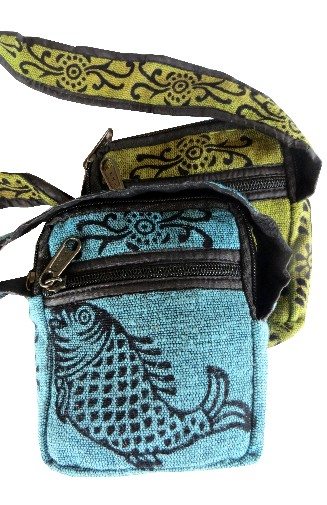 cotton block print camera bag fair trade nepal