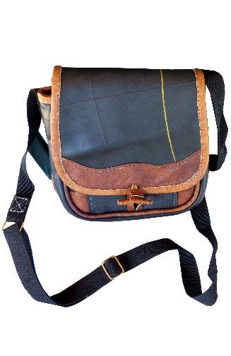 recycled tire rubber leather purse bag fair trade nepal