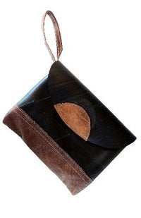 recycled tire rubber clutch purse bag fair trade nepal