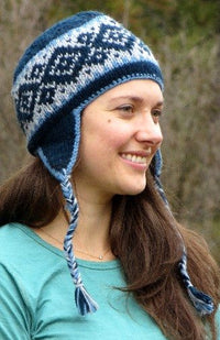 Wool Knit Earflap Hat, Fleece Lined