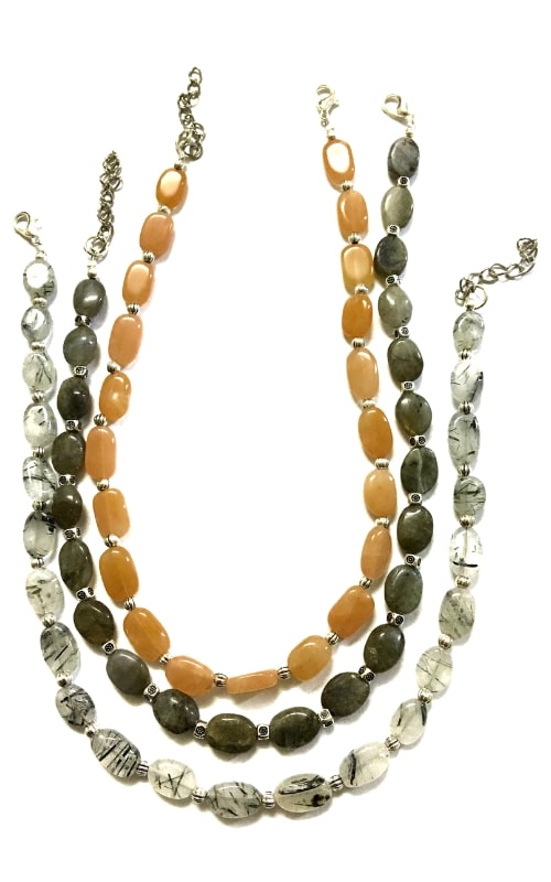 Handcrafted, Single Strand, Semi-Precious Gemstone Necklace