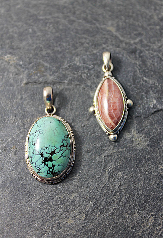 Sterling Silver Pendant w/Semi Precious Gemstone
