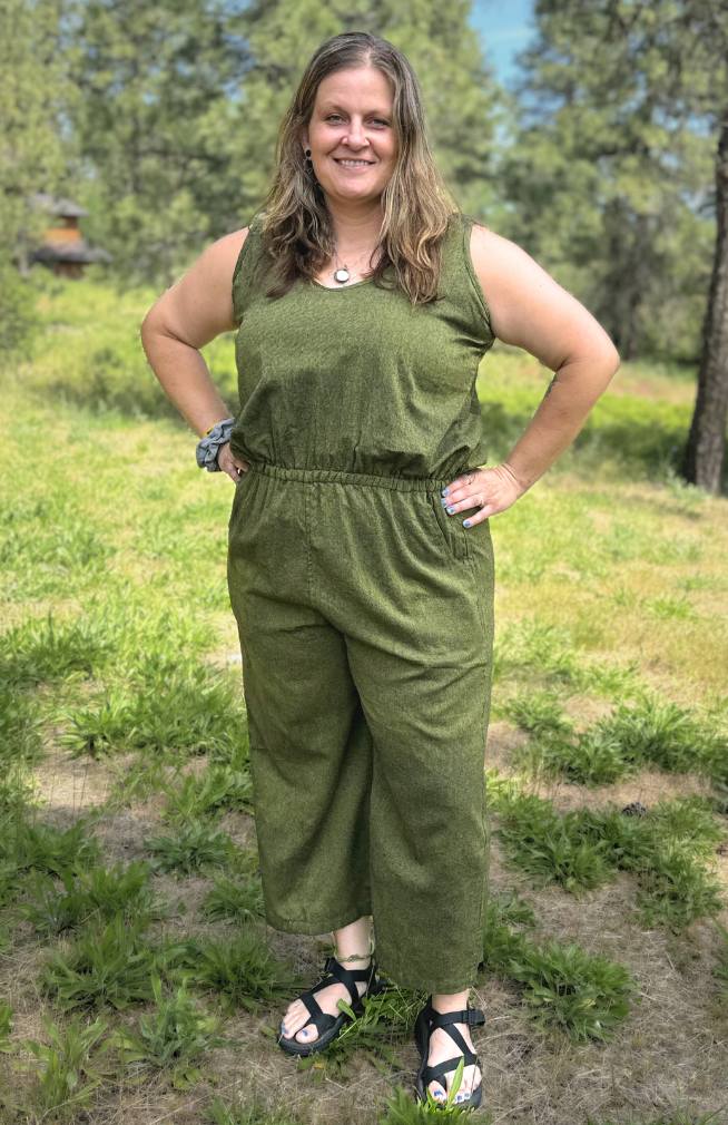 Handcrafted Sleeveless Cotton Pant Jumper w/ Elastic Waist