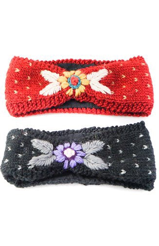 wool knit headband fair trade nepal