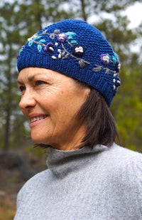 cotton knit hat fair trade nepal embroidered