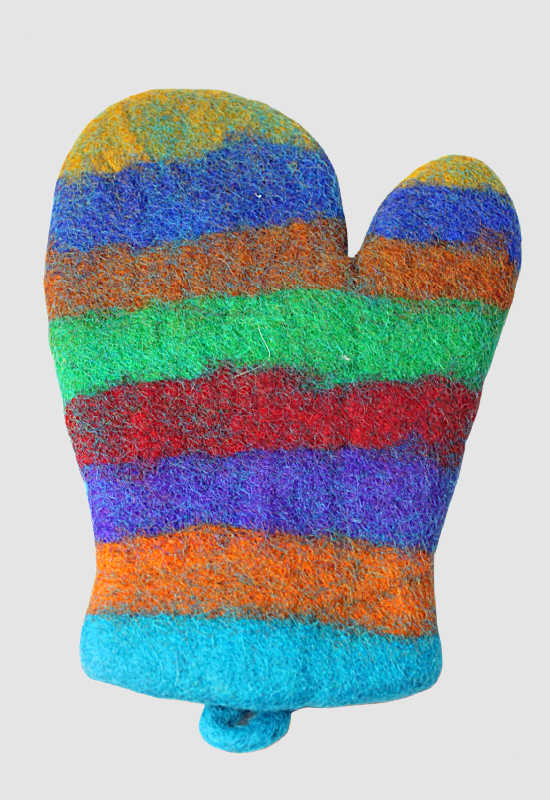 Hand Crafted Felt Oven Mitt w Loop, Assorted Designs