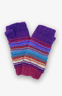 wool knit fingerless glove fair trade Nepal