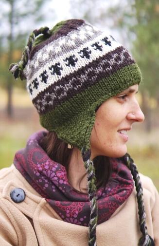 wool knit earflap hat fair trade nepal men's women's
