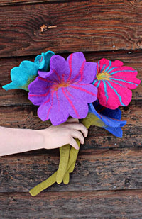 large felt wool flower fair trade nepal