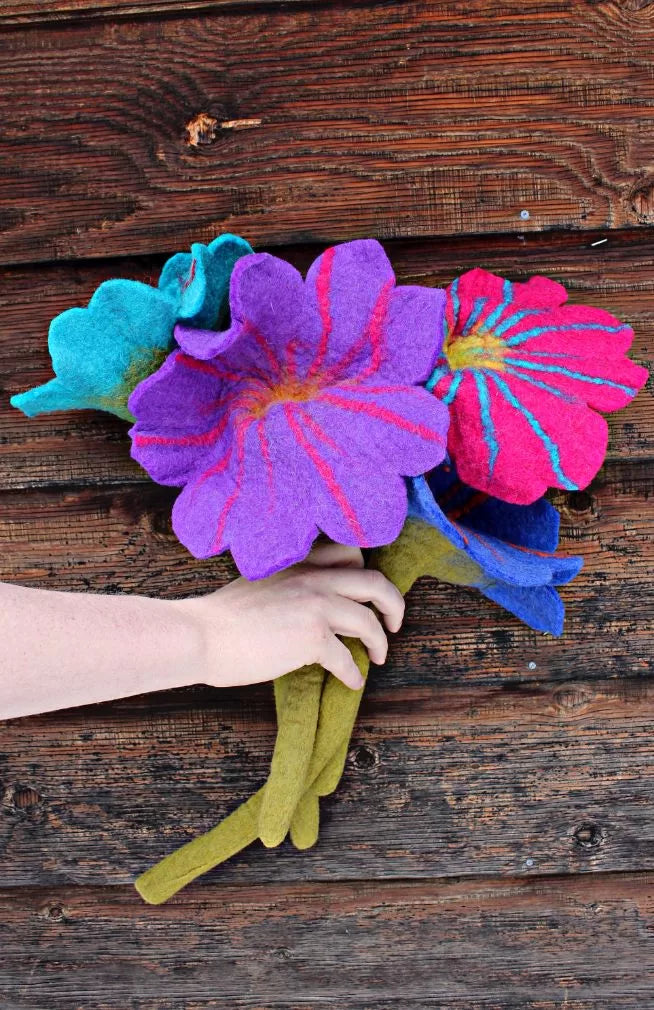 large felt wool flower fair trade nepal