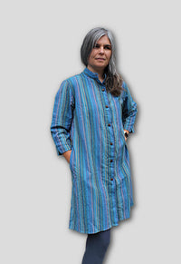 cotton dress mandarin fair trade nepal women's clothing