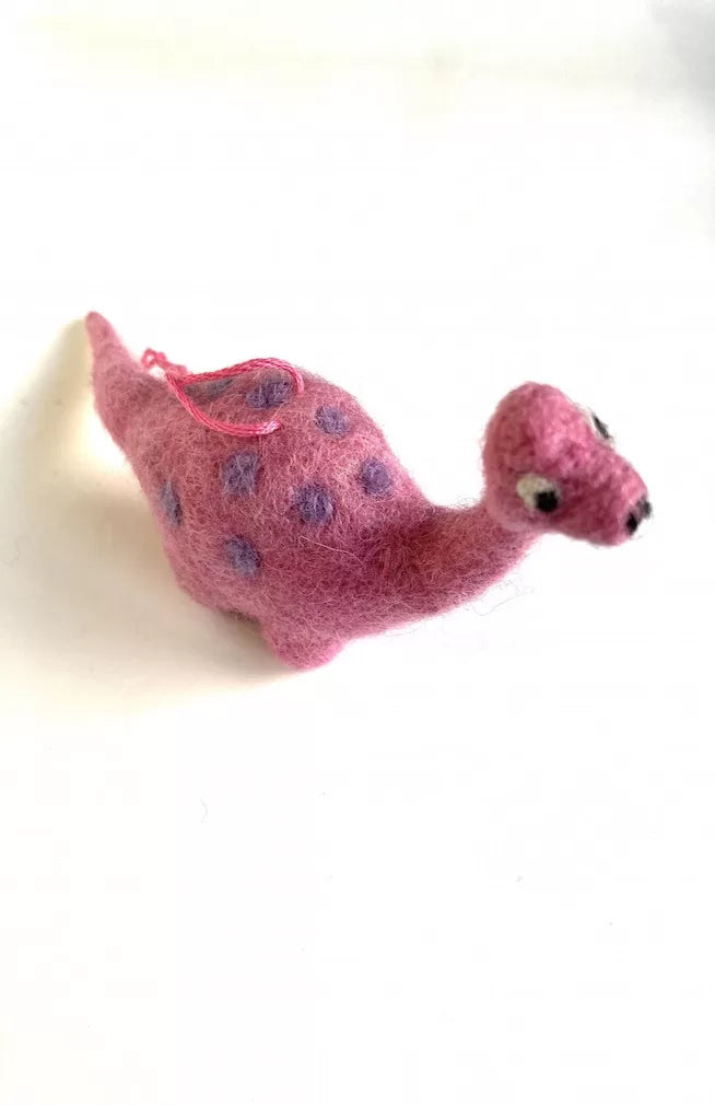 felt dinosaur ornament fair trade nepal