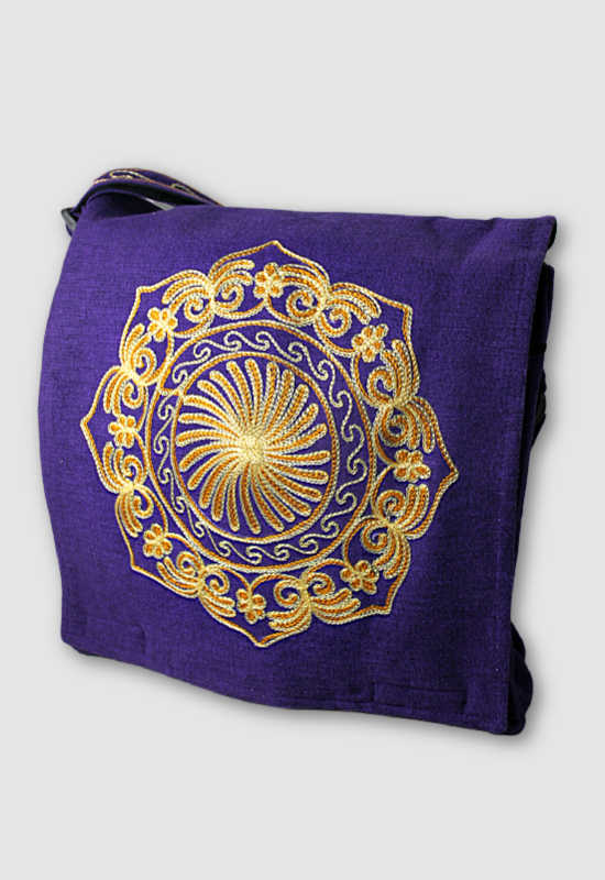 cotton embroidered shoulder bag fair trade nepal