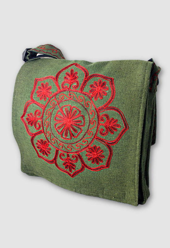 cotton embroidered shoulder bag fair trade nepal