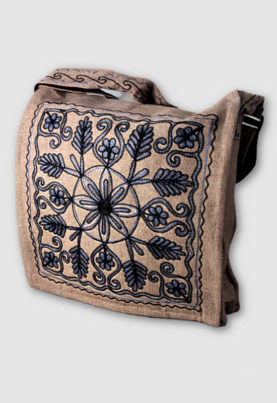 cotton embroidered shoulder bag fair trade nepal