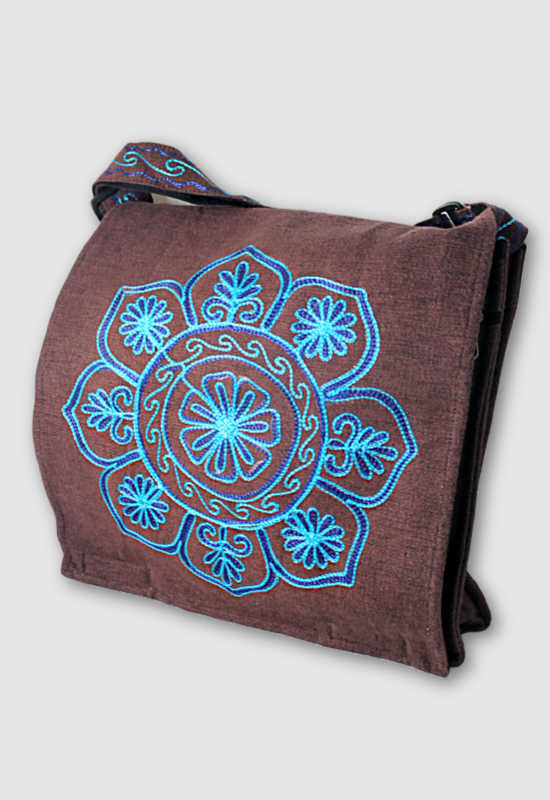 cotton embroidered shoulder bag fair trade nepal