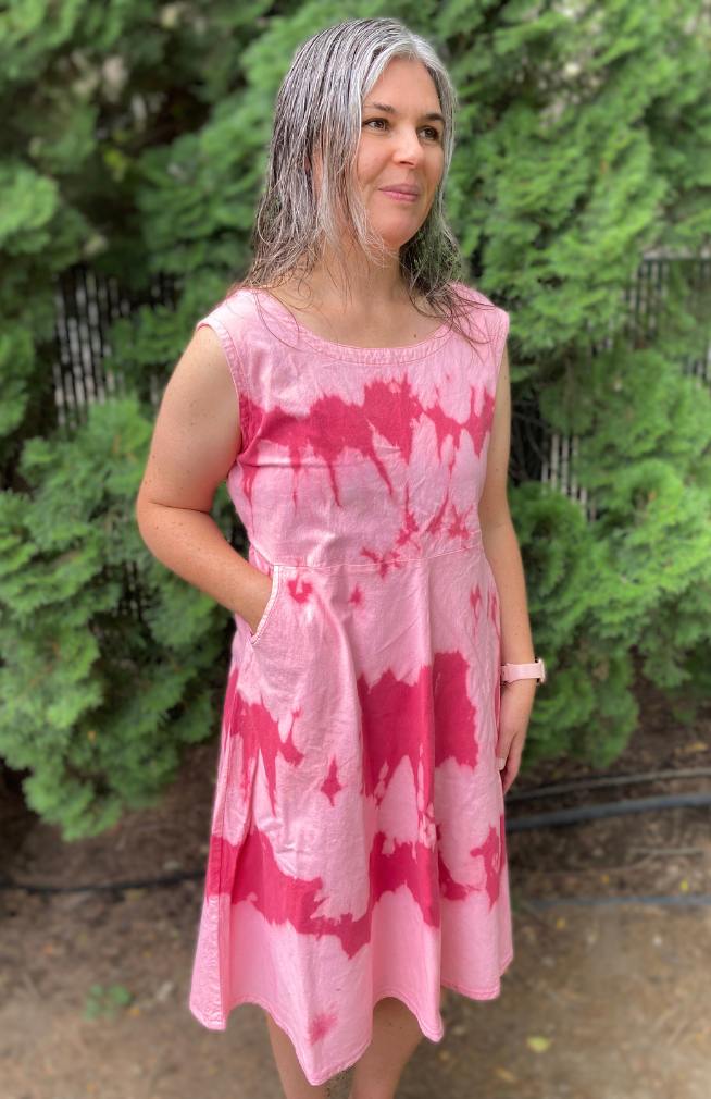 sun bleached tie dye dress fair trade Nepal