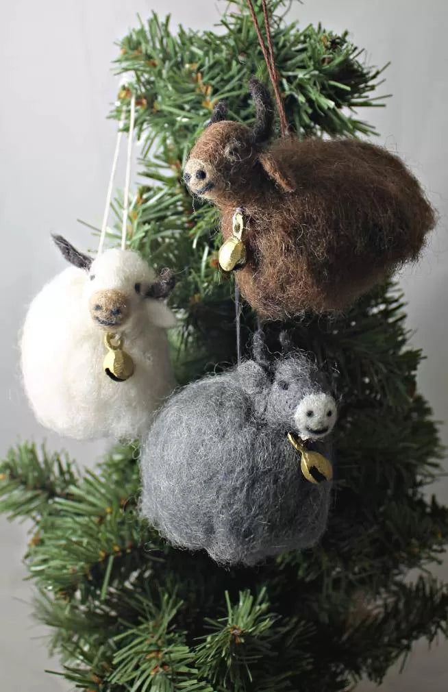 felt yak ornament fair trade nepal