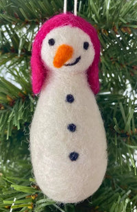 felt snowman ornament fair trade Nepal