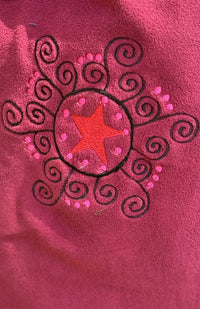 Cozy Fleece Jacket w Patterned Cotton Neck & Cuff Details