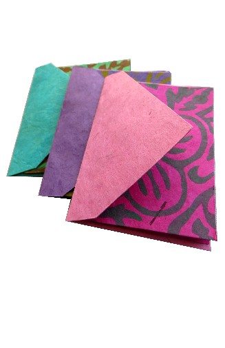Small, Hand Crafted Lokta Paper Notecards, Set of 10