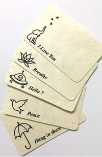 Handcrafted Tiny Lokta Paper Love Note Set, 5 Designs
