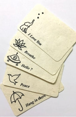 Handcrafted Tiny Lokta Paper Love Note Set, 5 Designs