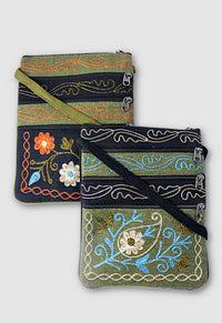 embroidered zipper purse fair trade nepal