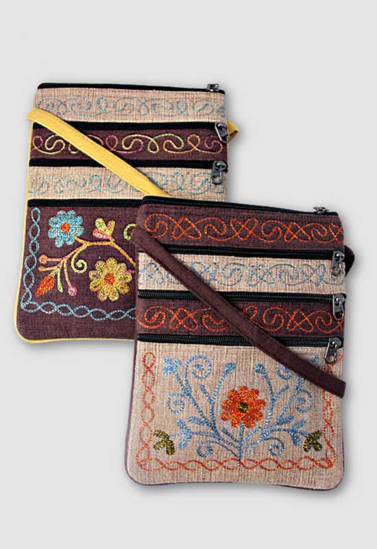 embroidered zipper purse fair trade nepal