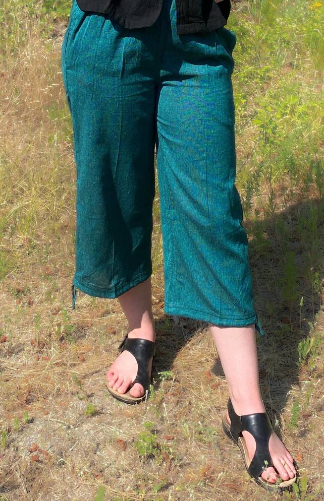 cotton 3/4 length pants, fair trade Nepal