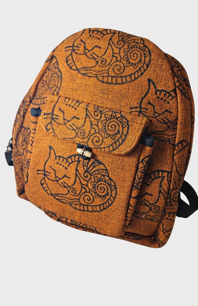 blockprint backpack fair trade nepal