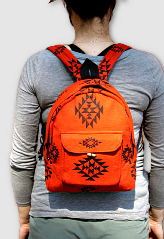 cotton block print backpack fair trade nepal