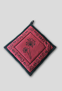 cotton block print potholder fair trade nepal