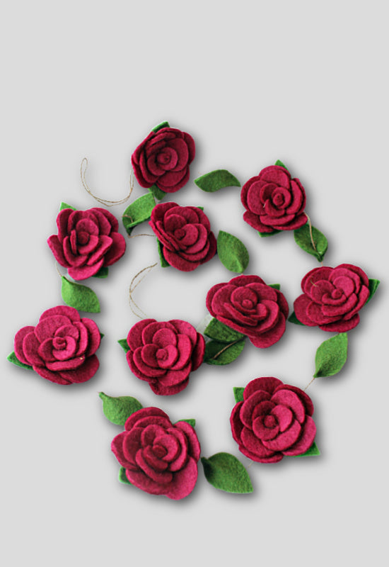 felt flower garland fair trade nepal