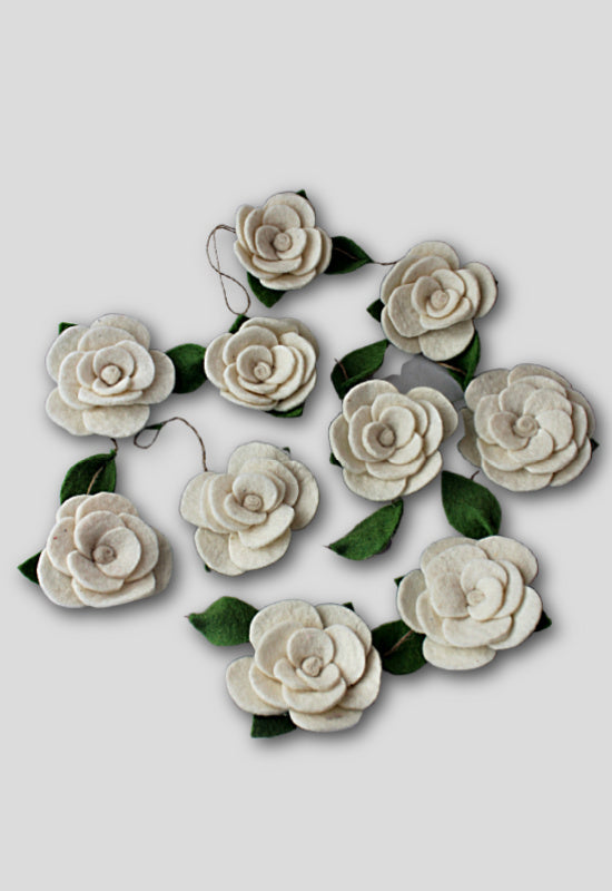 felt flower garland fair trade nepal