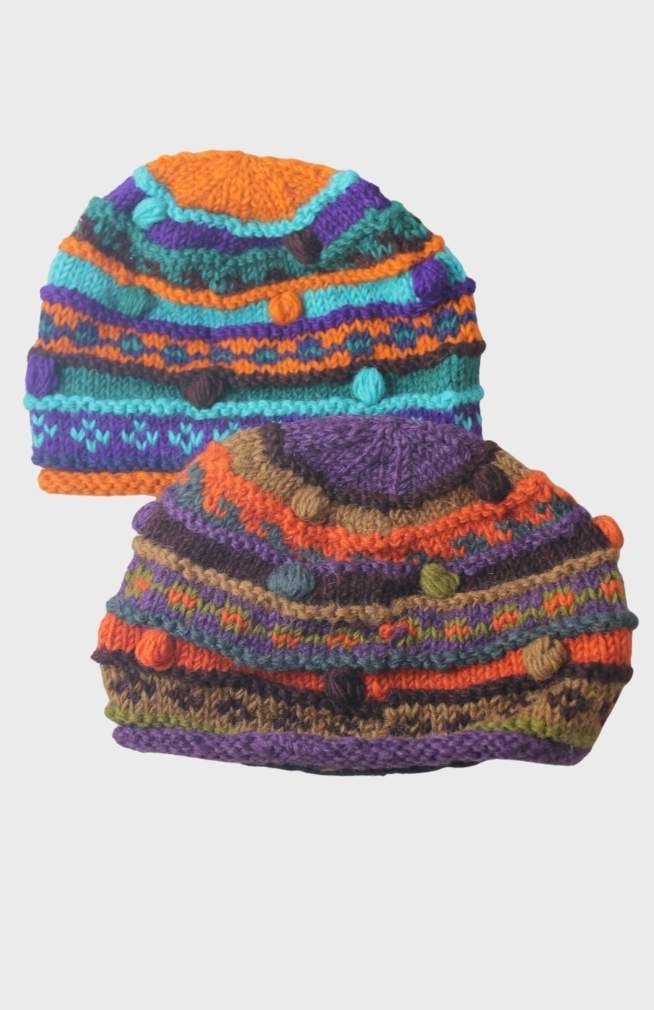 wool knit hat fleece lined fair trade nepal