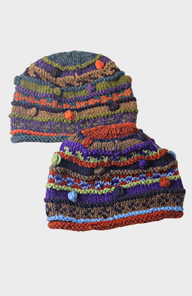 wool knit hat fleece lined fair trade nepal