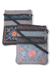 embroidered zipper purse fair trade nepal