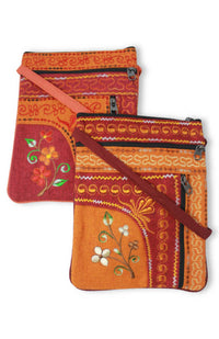 embroidered zipper purse fair trade nepal