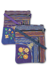 embroidered zipper purse fair trade nepal