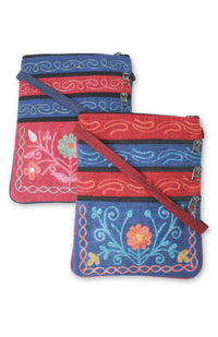 embroidered zipper purse fair trade nepal