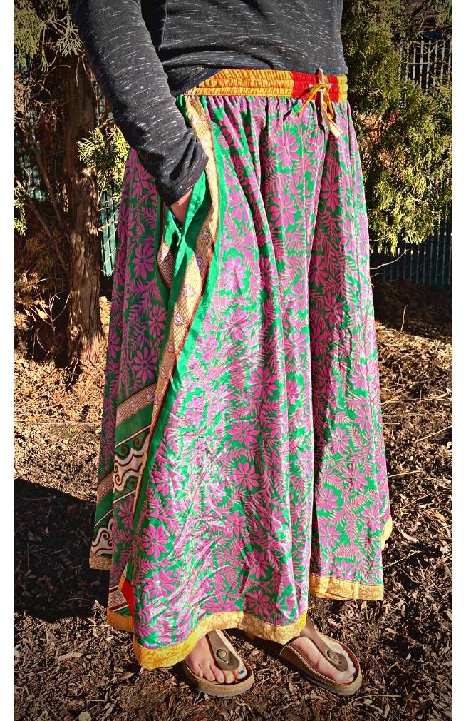 recycled silk skirt women's fair trade nepal