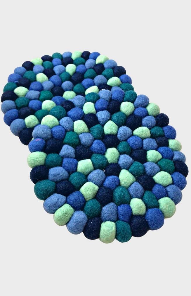 felt ball trivet fair trade nepal
